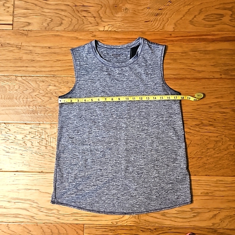 Athleta Heather Gray Black Tulip Back Workout Tank Top Small Criss Cross - Picture 2 of 8